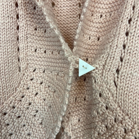 VINTAGE ANTHROPOLOGIE X TWIGGY Y2K WOOL BLEND KNIT CARDIGAN BISHOP SLEEVE LARGE - Picture 6 of 10